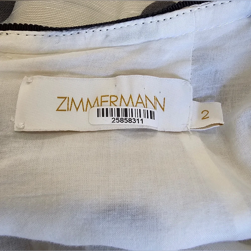 Zimmermann Lovestruck Ruffled Polka-Dot Linen-Blend Open-Back Mini Dress Size 2 - Picture 7 of 14